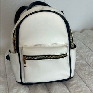 White and black mini backpack
